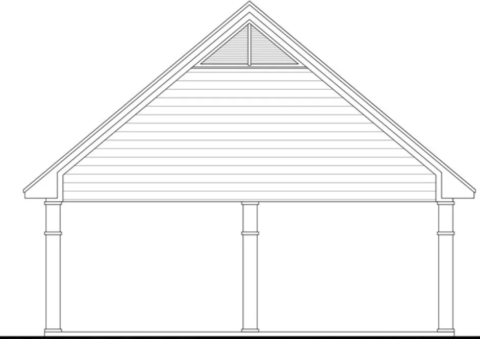 Rear Elevation for House Plan #213160