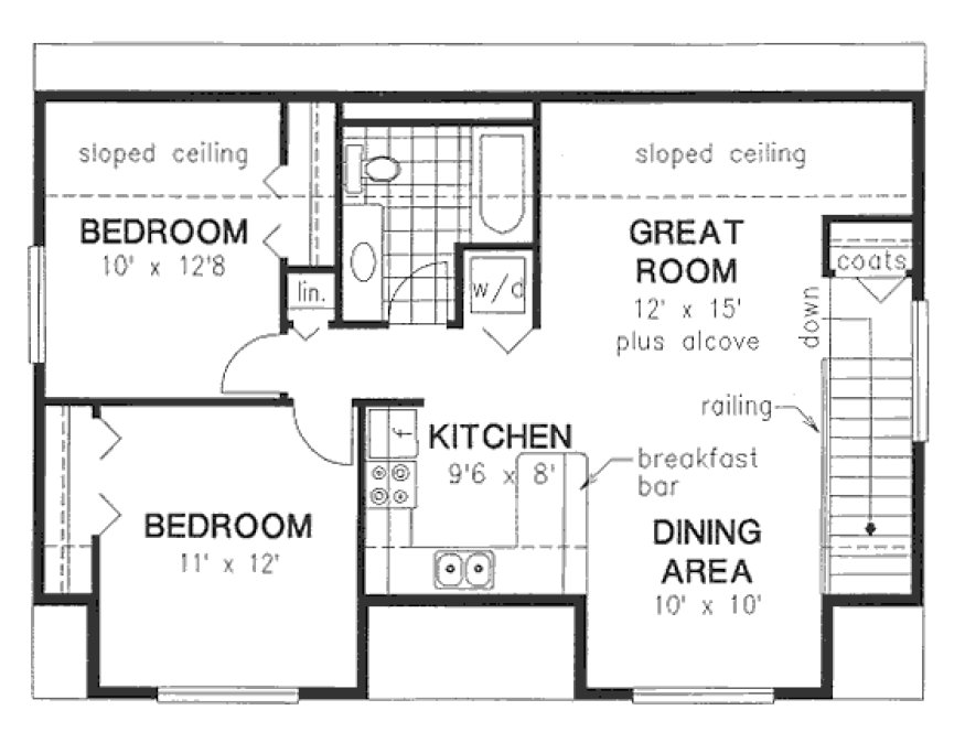 Second Floor Plan for House Plan #130254