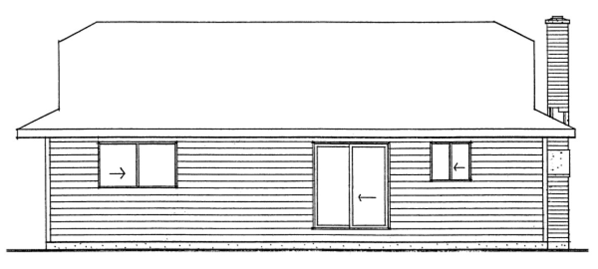 Rear Elevation for House Plan #200926
