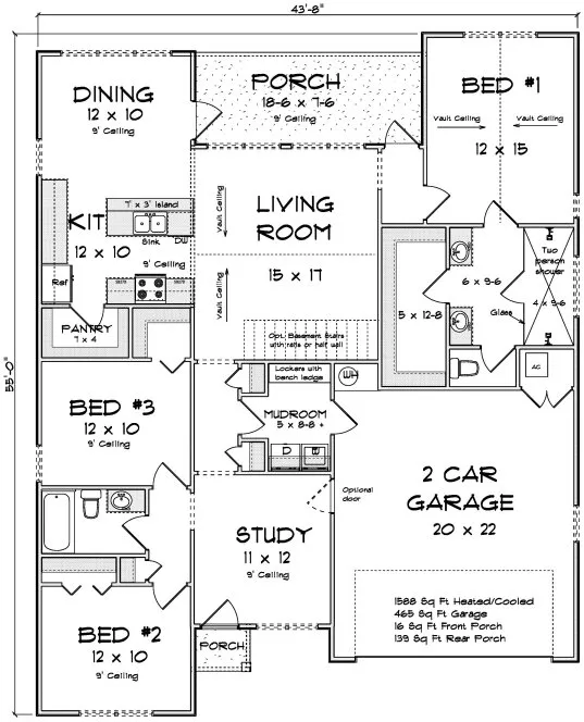 Main Floor Plan for House Plan #248851