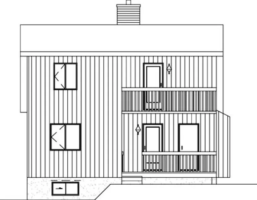 Rear Elevation for House Plan #171520