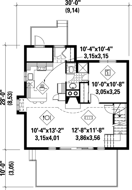 Main Floor Plan for House Plan #171520