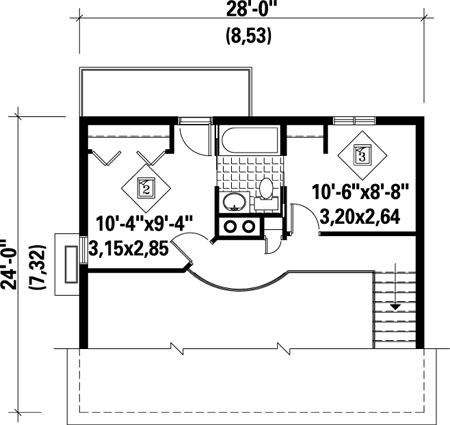 Second Floor Plan for House Plan #171520