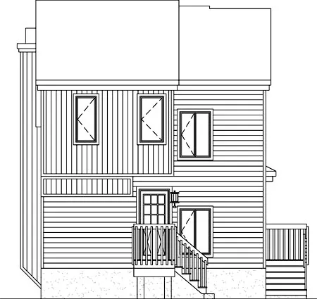 Rear Elevation for House Plan #170801