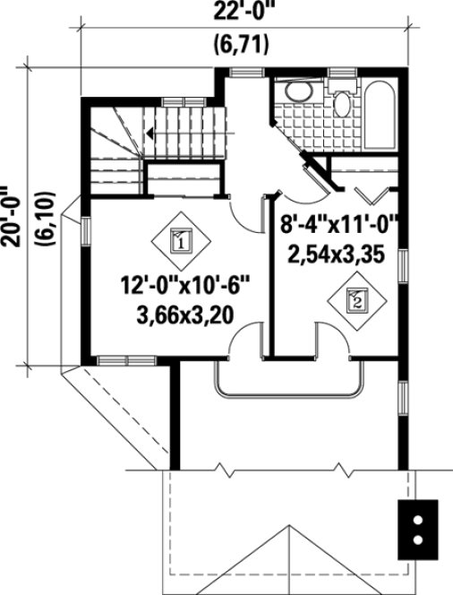 Second Floor Plan for House Plan #170801