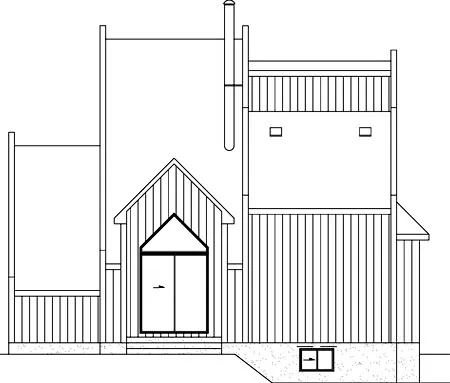 Rear Elevation for House Plan #174401