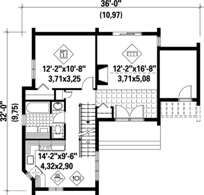 Main Floor Plan for House Plan #174401