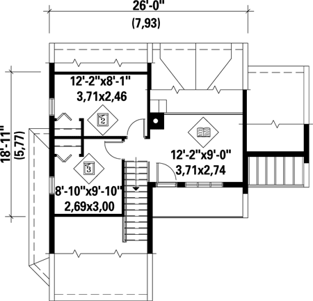 Second Floor Plan for House Plan #174401