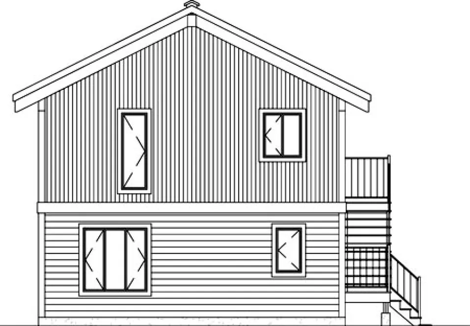 Rear Elevation for House Plan #175574