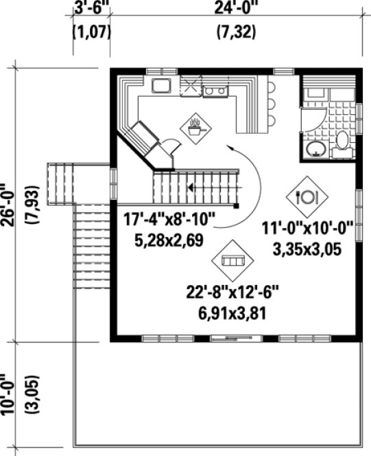 Second Floor Plan for House Plan #175574