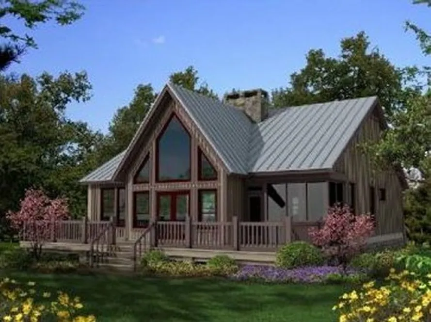 Rear Elevation for House Plan #490061