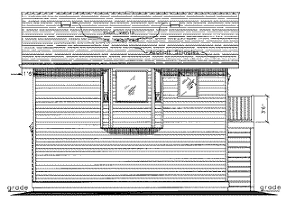 Rear Elevation for House Plan #136254
