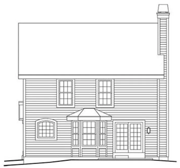Rear Elevation for House Plan #631761