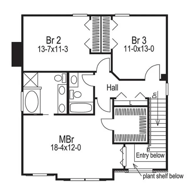 Second Floor Plan for House Plan #631761