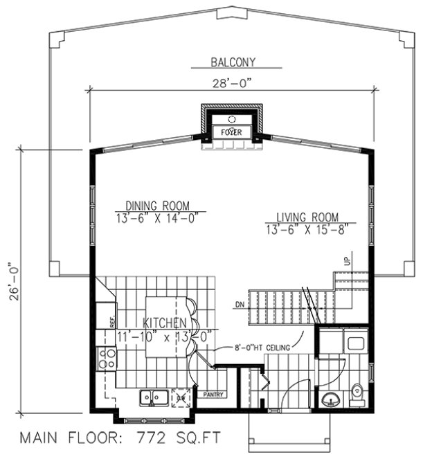 Main Floor Plan for House Plan #424901
