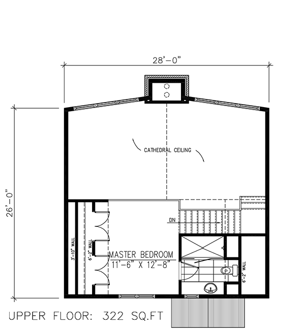 Second Floor Plan for House Plan #424901