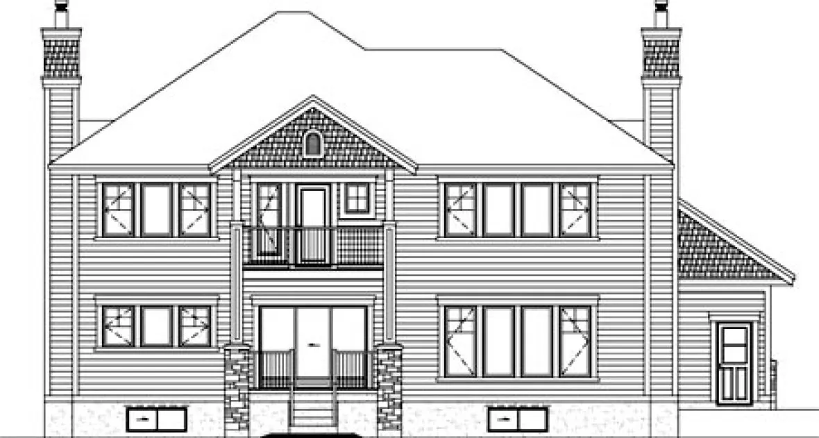 Rear Elevation for House Plan #171433