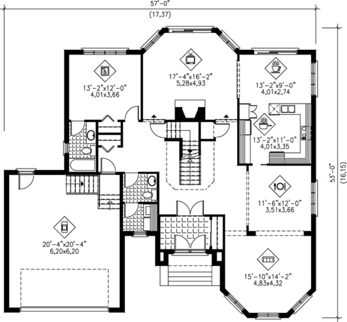 Main Floor Plan for House Plan #170743