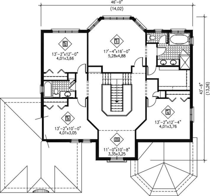 Second Floor Plan for House Plan #170743
