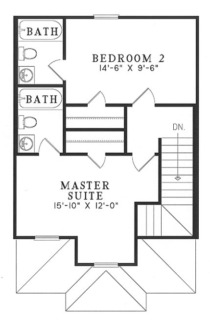Second Floor Plan for House Plan #310890