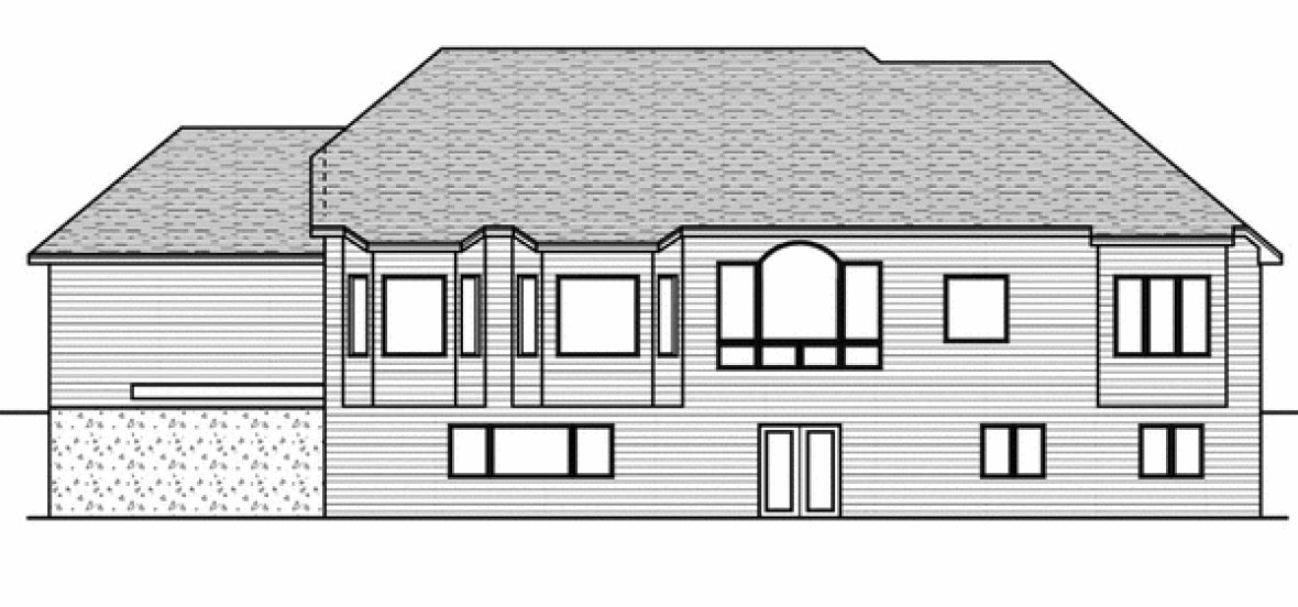 Rear Elevation for House Plan #281632