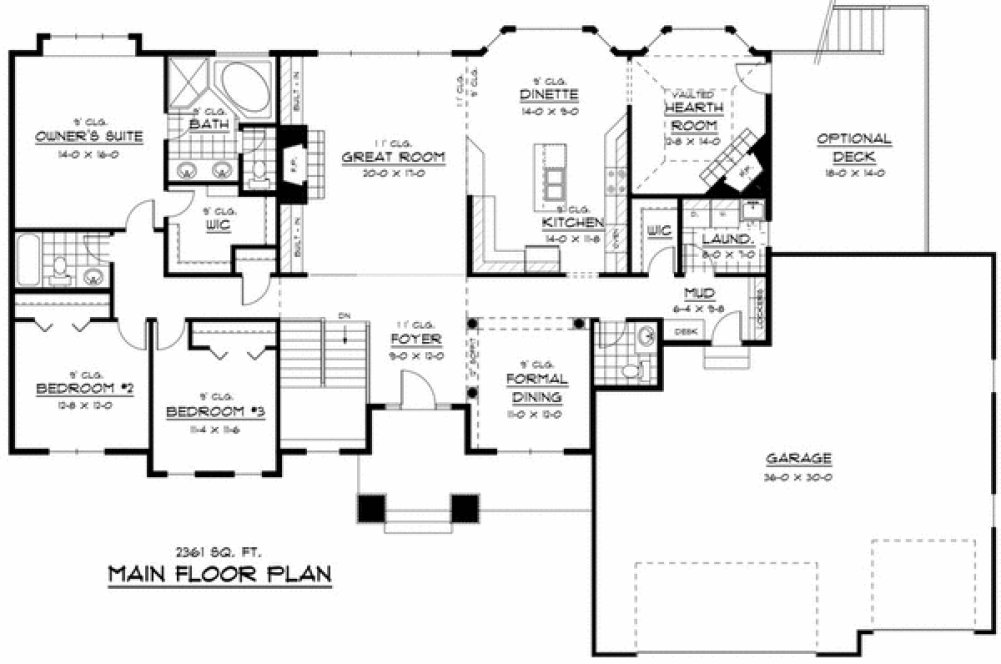 Main Floor Plan for House Plan #281632