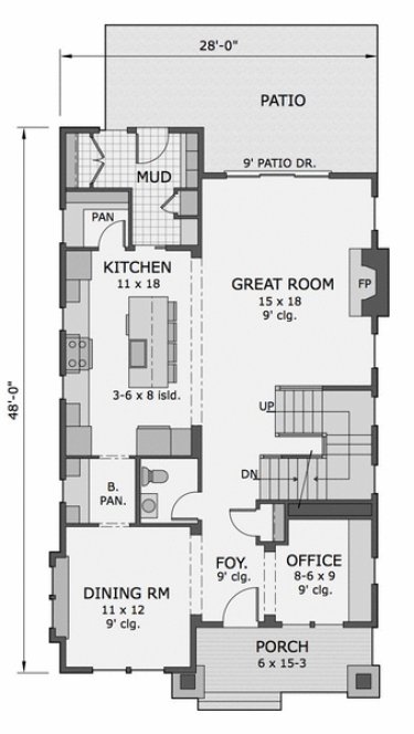 Main Floor Plan for House Plan #282532