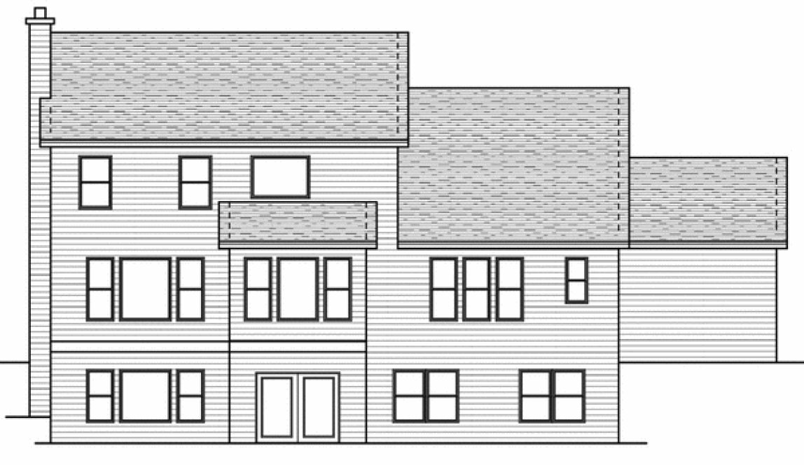 Rear Elevation for House Plan #280672
