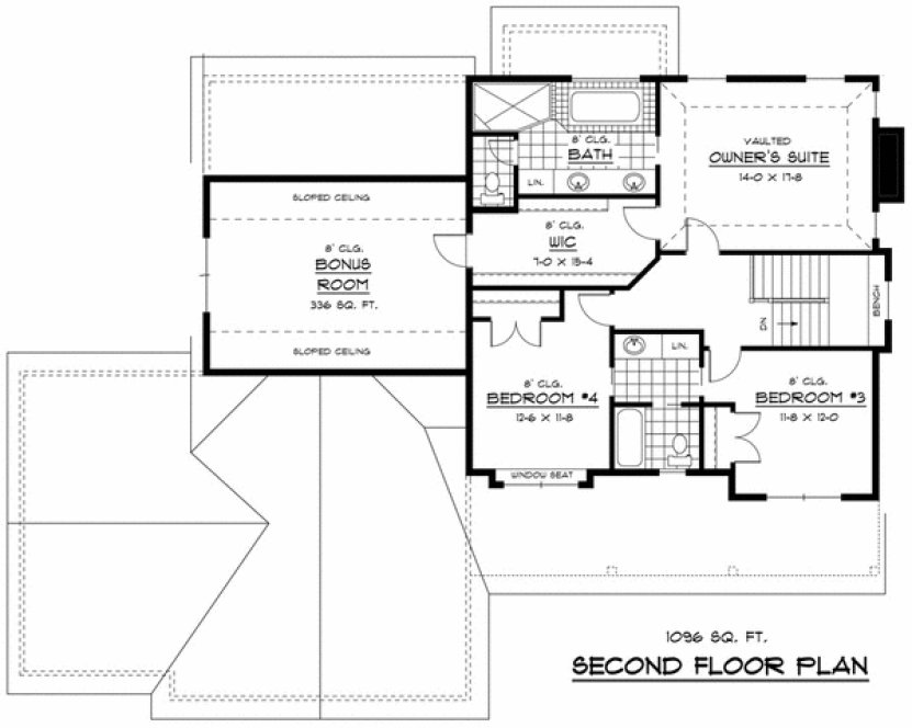 Second Floor Plan for House Plan #280672