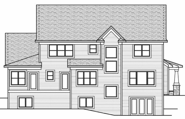 Rear Elevation for House Plan #280603