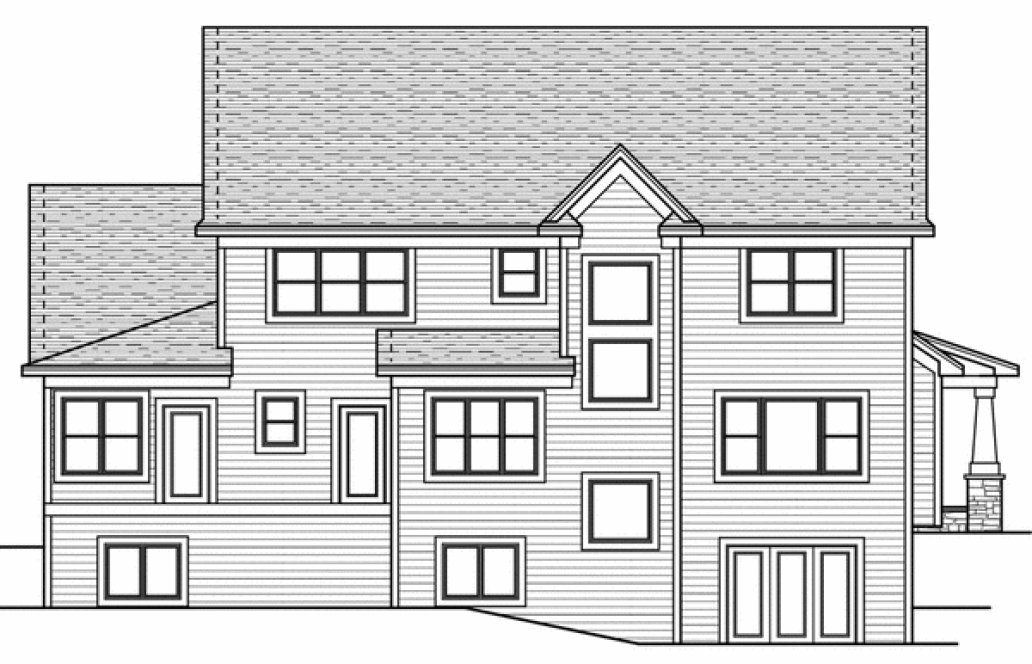 Rear Elevation for House Plan #280603