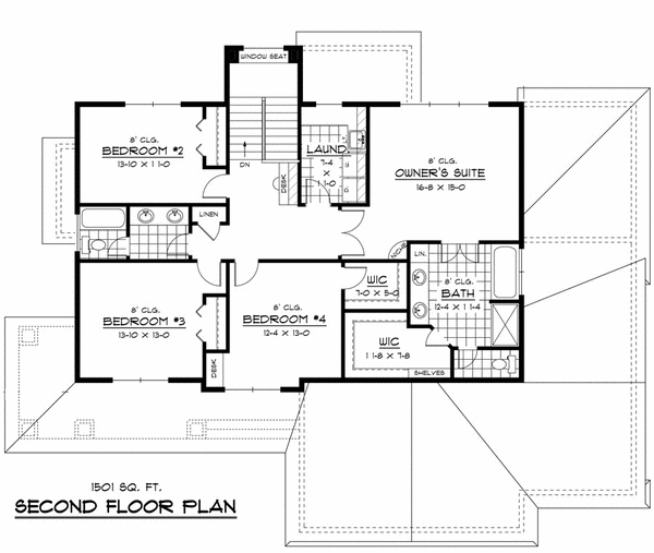 Second Floor Plan for House Plan #280603