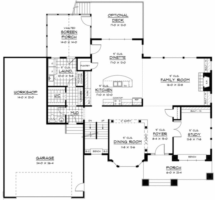 Main Floor Plan for House Plan #280223