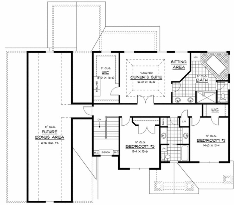 Second Floor Plan for House Plan #280223