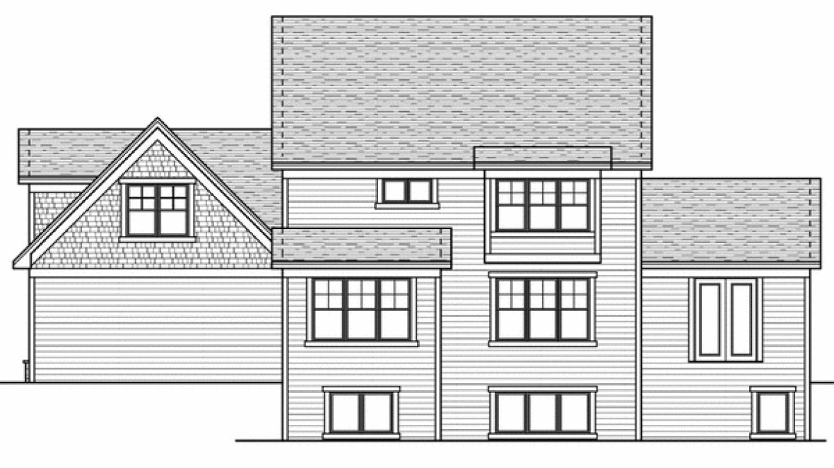 Rear Elevation for House Plan #288943