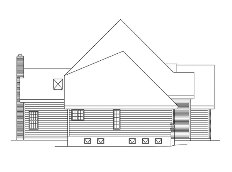 Left Elevation for House Plan #638633