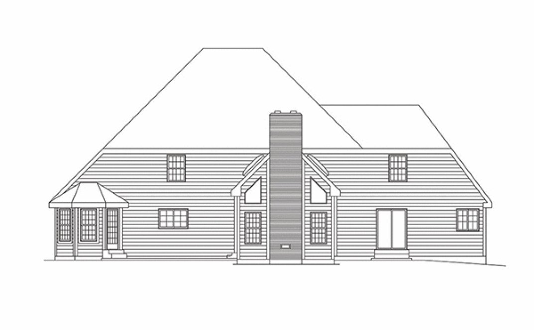 Rear Elevation for House Plan #638633