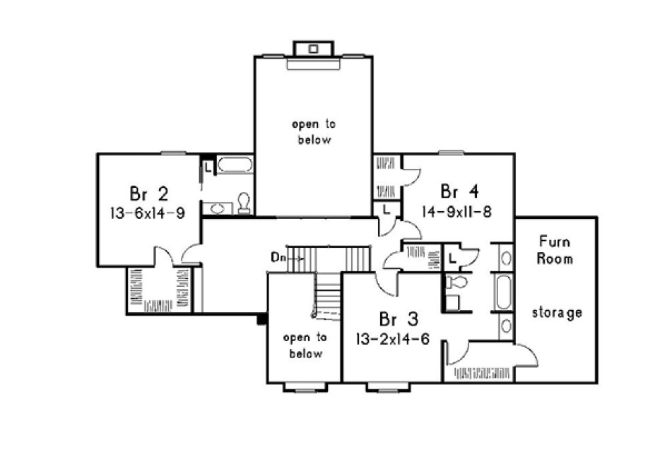 Second Floor Plan for House Plan #638633