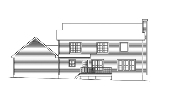 Rear Elevation for House Plan #631142