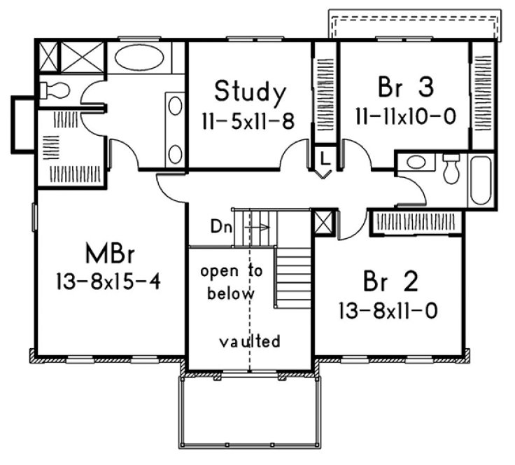 Second Floor Plan for House Plan #631142