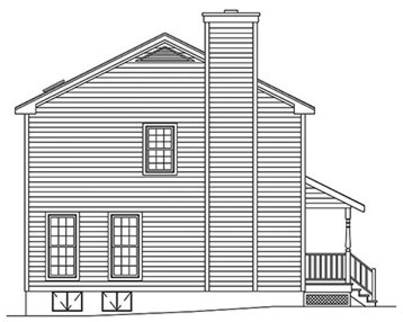 Left Elevation for House Plan #638991