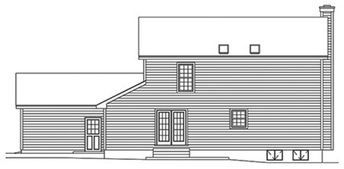 Rear Elevation for House Plan #638991