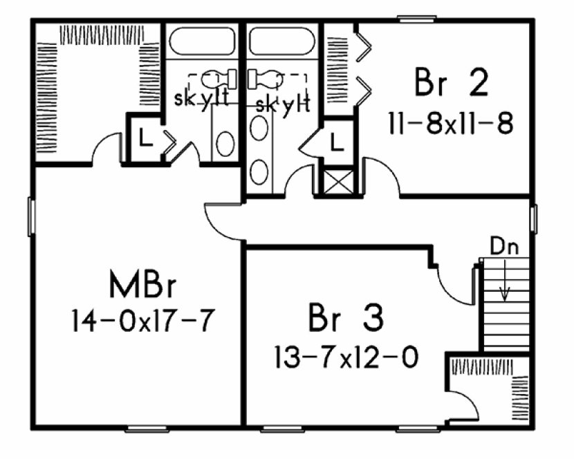 Second Floor Plan for House Plan #638991