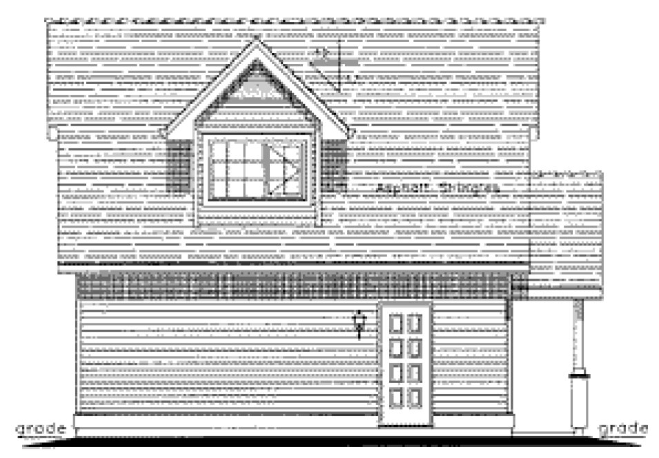 Rear Elevation for House Plan #132354