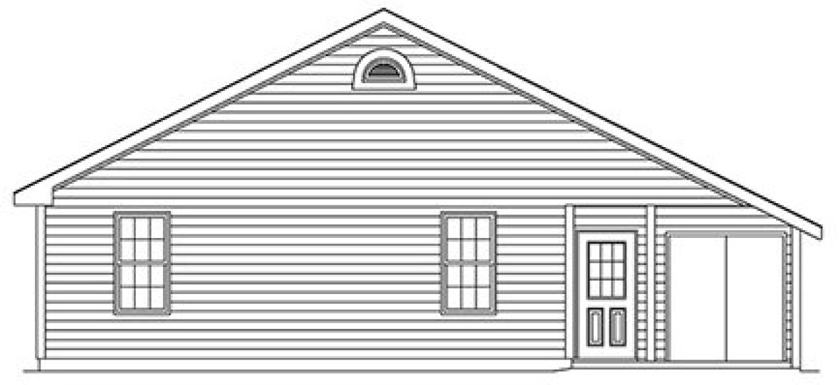 Rear Elevation for House Plan #636931
