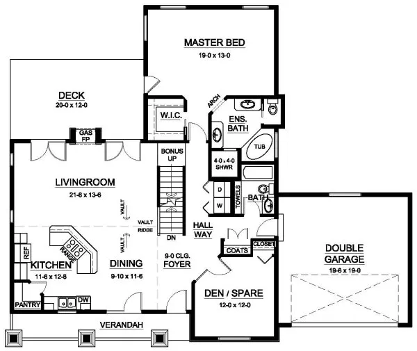 Main Floor Plan for House Plan #108081