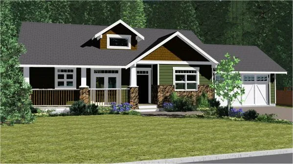 Full Rendering for House Plan #108081