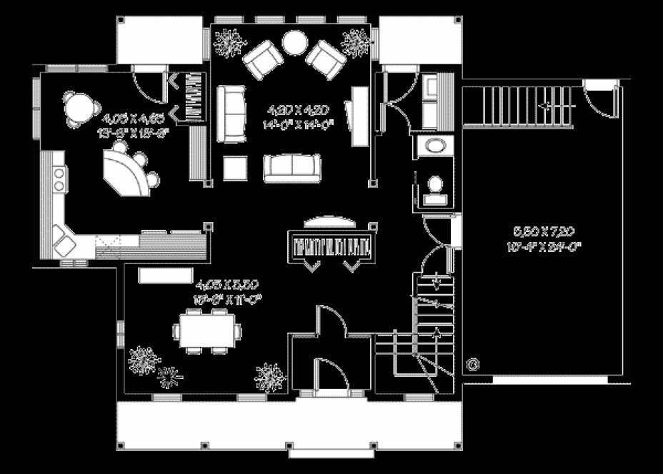 Main Floor Plan for House Plan #140862