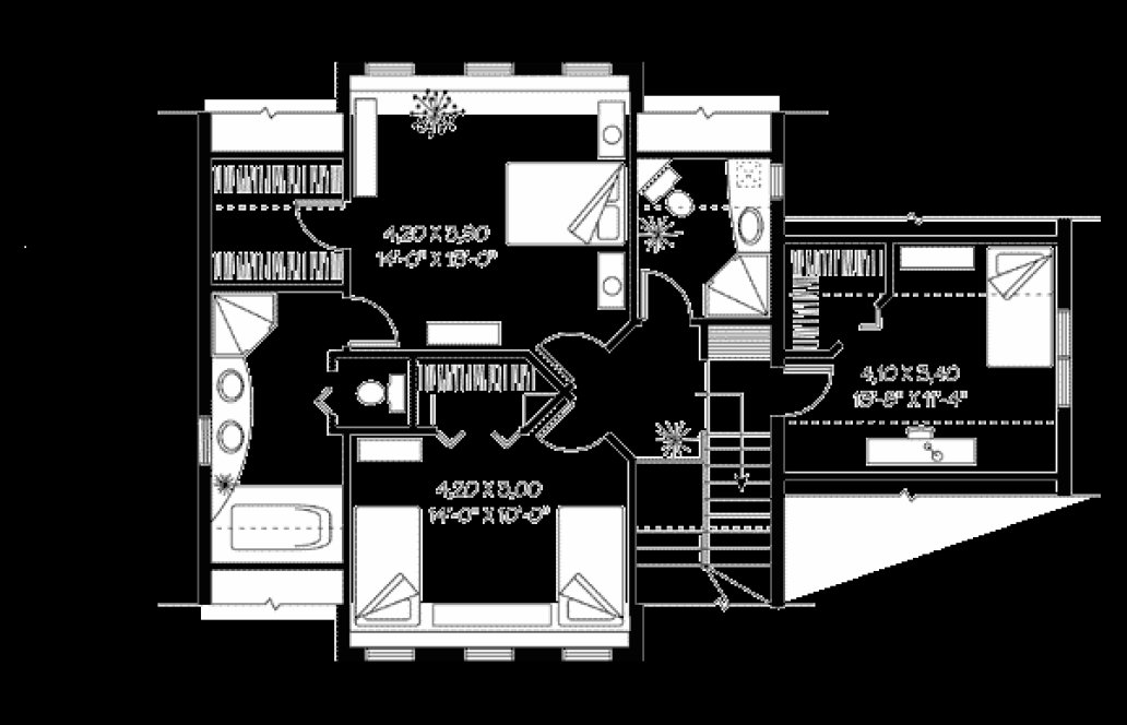 Second Floor Plan for House Plan #140862