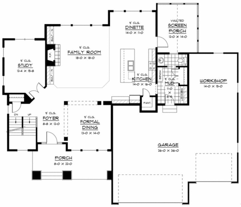 Main Floor Plan for House Plan #285053